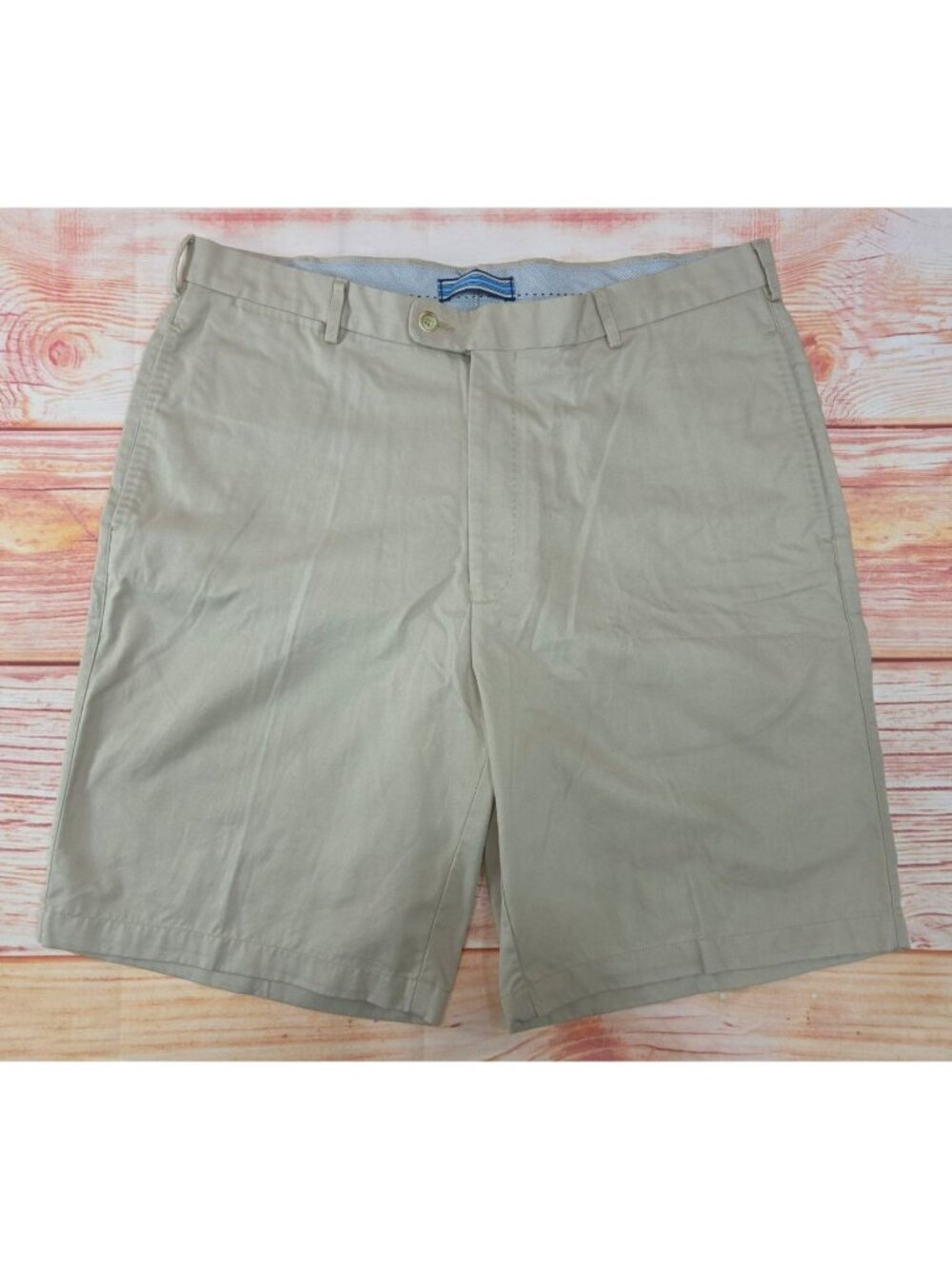 Peter Millar Mens Beige Pima Cotton Chino Shorts Size 36